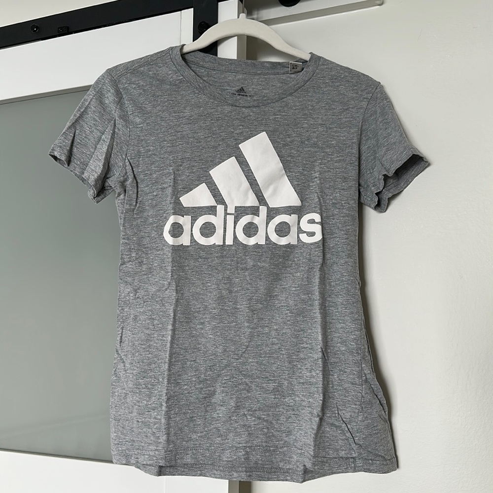 Adidas Gray Trefoil Tee XS